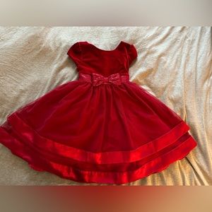 Jona Michelle Girls Red Velvet Occasion Dress